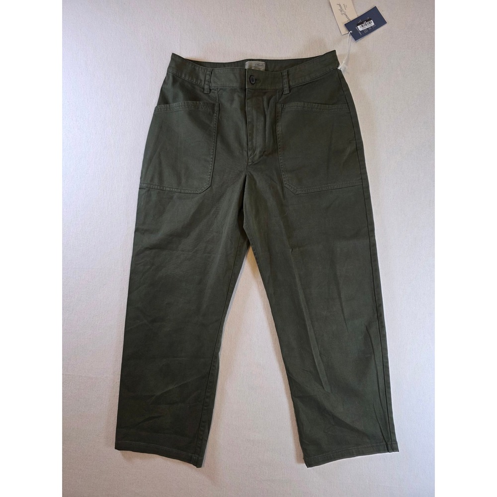 Universal Thread Barrel Pants Women's 10 Short Army Green High-Rise Crop Ankle
